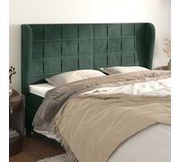 vidaXL Testiera ad Orecchio Verde Scuro 163x23x118/128cm in Velluto