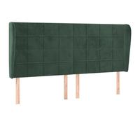 vidaXL Testiera ad Orecchio Verde Scuro 163x23x118/128cm in Velluto