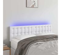 vidaXL Testiera Bianca a LED 144x5x78/88 cm in Similpelle