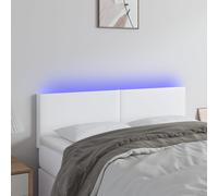 vidaXL Testiera Bianca a LED 144x5x78/88 cm in Similpelle