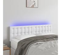 vidaXL Testiera Bianca a LED 144x5x78/88 cm in Similpelle