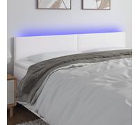 vidaXL Testiera Bianca a LED 180x5x78/88 cm in Similpelle