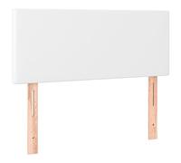 Testiera bianca a led 90x5x78/88 cm in similpelle