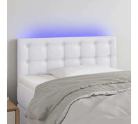vidaXL Testiera Bianco a LED 100x5x78/88 cm in Similpelle
