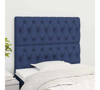 vidaXL Testiera 2 pz Blu 90 x 7 x 78/88 cm in Tessuto