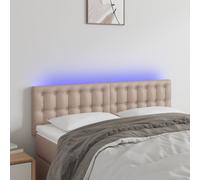 vidaXL Testiera Cappuccino a LED 144x5x78/88 cm in Similpelle