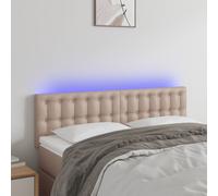 vidaXL Testiera Cappuccino a LED 144x5x78/88 cm in Similpelle