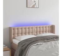 vidaXL Testiera Cappuccino a LED 147x16x78/88 cm in Similpelle