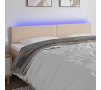 vidaXL Testiera Cappuccino a LED 200x5x78/88 cm in Similpelle