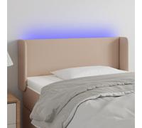 vidaXL Testiera Cappuccino a LED 83x16x78/88 cm in Similpelle