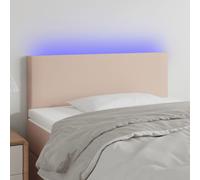 vidaXL Testiera Cappuccino a LED 90x5x78/88 cm in Similpelle