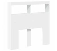 vidaXL Testiera con Contenitore a LED Bianca 100x17x102 cm