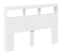 vidaXL Testiera con Contenitore a LED Bianca 140x17x102 cm