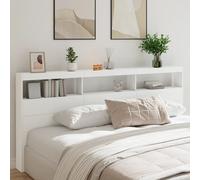 vidaXL Testiera con Contenitore a LED Bianca 220x17x102 cm