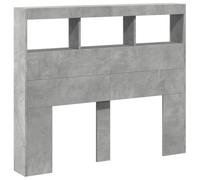 vidaXL Testiera con Contenitore a LED Grigio Cemento 120x17x102 cm
