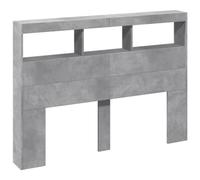 vidaXL Testiera con Contenitore a LED Grigio Cemento 140x17x102 cm