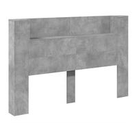 vidaXL Testiera con Contenitore a LED Grigio Cemento 160x16,5x103,5 cm