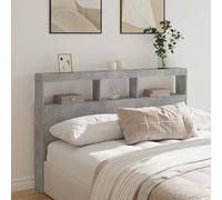 vidaXL Testiera con Contenitore a LED Grigio Cemento 160x17x102 cm