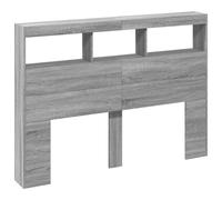 vidaXL Testiera con Contenitore a LED Grigio Sonoma 140x17x102 cm