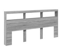 vidaXL Testiera con Contenitore a LED Grigio Sonoma 200x17x102 cm