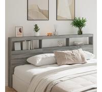 vidaXL Testiera con Contenitore a LED Grigio Sonoma 220x17x102 cm