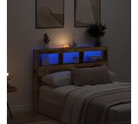 vidaXL Testiera con Contenitore a LED Legno Antico 140x17x102 cm