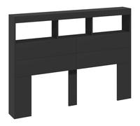 vidaXL Testiera con Contenitore a LED Nera 140x17x102 cm