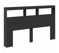 vidaXL Testiera con Contenitore a LED Nera 160x17x102 cm