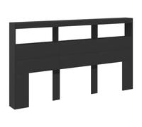 vidaXL Testiera con Contenitore a LED Nera 180x17x102 cm