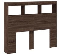 vidaXL Testiera con Contenitore a LED Rovere Marrone 120x17x102 cm