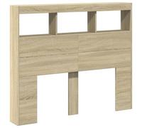 vidaXL Testiera con Contenitore a LED Rovere Sonoma 120x17x102 cm