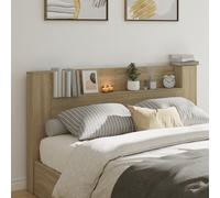 vidaXL Testiera con Contenitore a LED Rovere Sonoma 180x16,5x103,5 cm