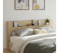 vidaXL Testiera con Contenitore a LED Rovere Sonoma 220x16,5x103,5 cm