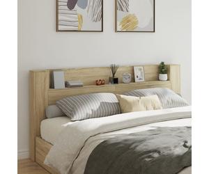 vidaXL Testiera con Contenitore a LED Rovere Sonoma 220x16,5x103,5 cm