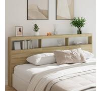 vidaXL Hoofdbordkast met LED-verlichting 220x17x102 cm sonoma eiken