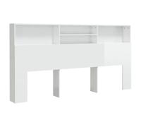 vidaXL Testiera con Contenitore Bianco Lucido 200x19x103,5 cm