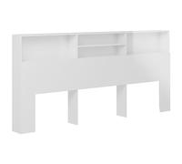 vidaXL Testiera con Contenitore Bianco Lucido 220x19x103,5 cm