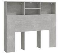 vidaXL Testiera con Contenitore Grigio Cemento 120x19x103,5 cm