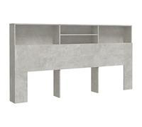 vidaXL Testiera con Contenitore Grigio Cemento 200x19x103,5 cm