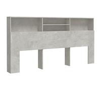 vidaXL Testiera con Contenitore Grigio Cemento 200x19x103,5 cm