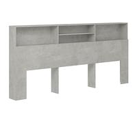 vidaXL Testiera con Contenitore Grigio Cemento 220x19x103,5 cm