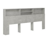 vidaXL Testiera con Contenitore Grigio Cemento 220x19x103,5 cm