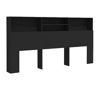 vidaXL Testiera con Contenitore Nero 200x19x103,5 cm