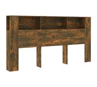vidaXL Testiera con Contenitore Rovere Fumo 200x18,5x104,5 cm