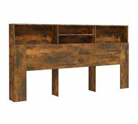 vidaXL Testiera con Contenitore Rovere Fumo 200x19x103,5 cm