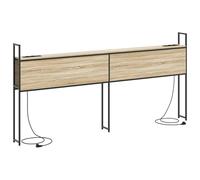 vidaXL Testiera con libreria in Rovere Sonoma da 180 cm. Ha Una Struttura in Legno ingegnerizzato e Porte di Ricarica Integrate. Offre Tanto Spazio per riporre Le Cose ed è Realizzata in Acciaio NER