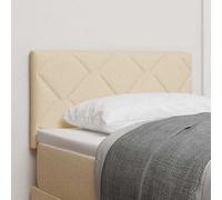 vidaXL Testiera con luci a strisce a LED Crema 80 cm Tessuto