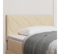 vidaXL Testiera con luci a strisce a LED Crema 90 cm Tessuto