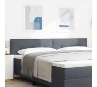 vidaXL Testiera con luci a strisce a LED Grigio 100 cm Velluto