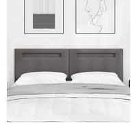 vidaXL Testiera Moderna Imbottita Grigia Altezza Regolabile e Strisce LED, Design ergonomico a Parete per camere da Letto per Adulti, mobili per la Camera da Letto, Tessuto Chiaro